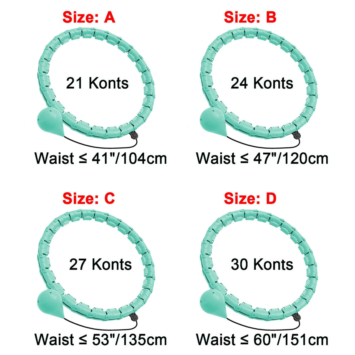 Weighted Hula Hoop Circle Weight Loss Exercise 2 in 1 Adjustable with Detachable Knots