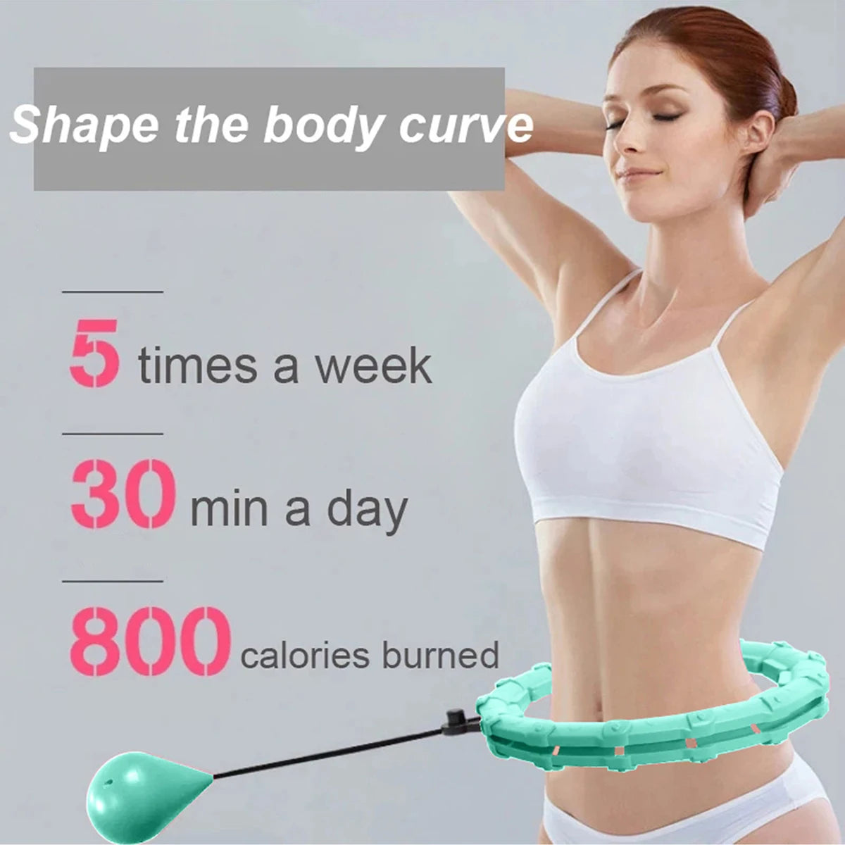 Weighted Hula Hoop Circle Weight Loss Exercise 2 in 1 Adjustable with Detachable Knots