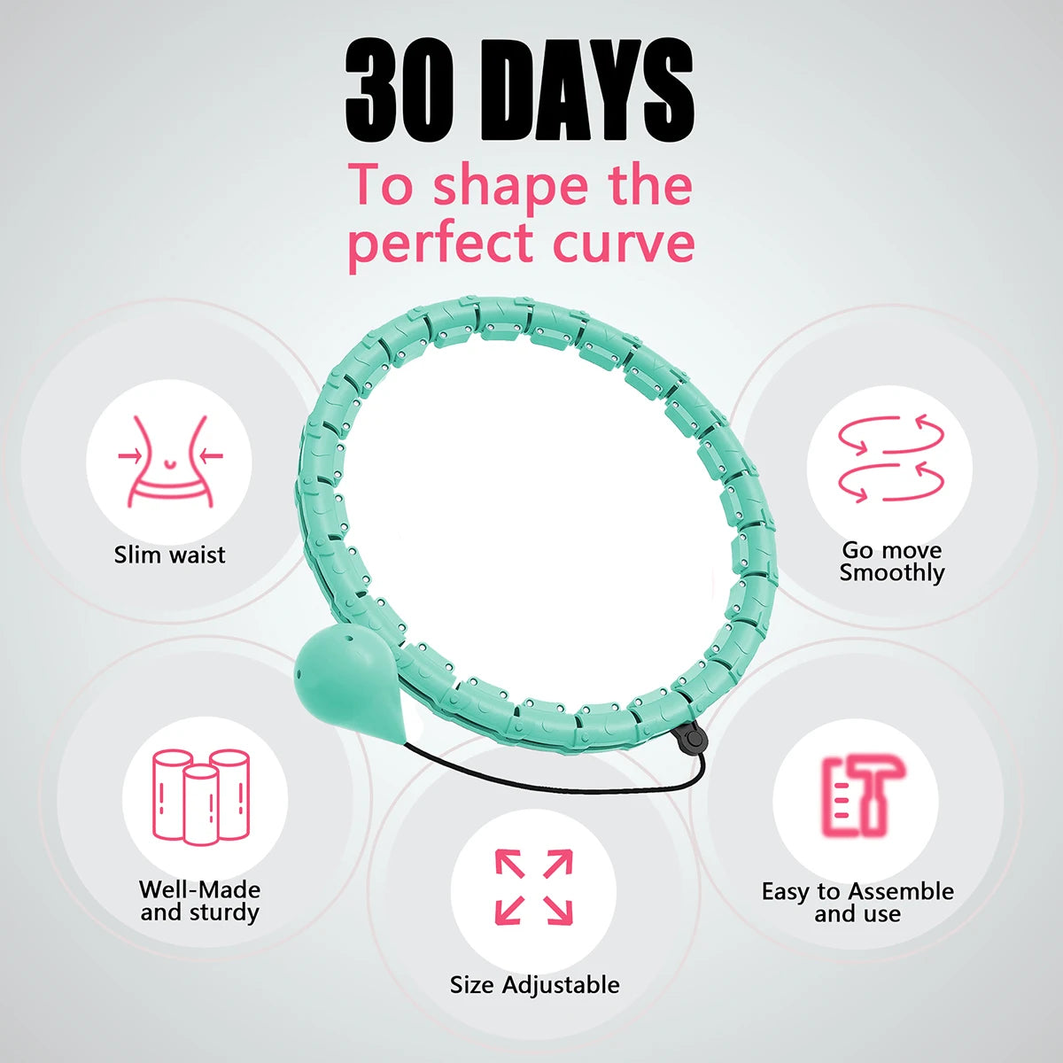 Weighted Hula Hoop Circle Weight Loss Exercise 2 in 1 Adjustable with Detachable Knots