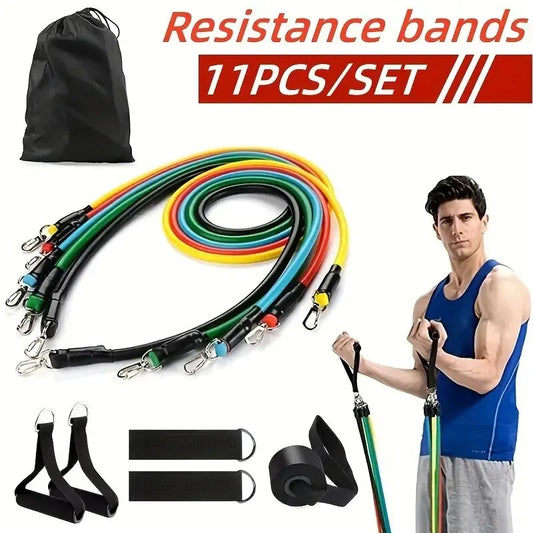 Resistance Band Set 11/Pcs Fitness Rope Includes Carry Bag